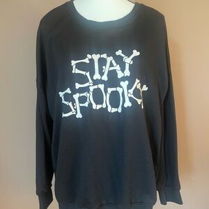 SHEIN Black Crewneck Sweater Stay Spooky
